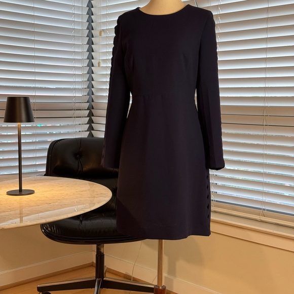 Club Monaco Navy Long Sleeve Dress- Size 4 (Small) - Picture 7 of 9